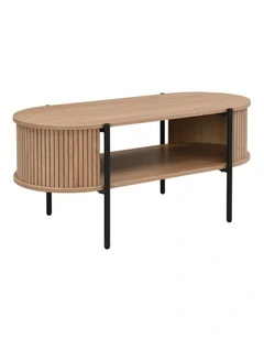 Mia Coffee Table Oval Oak and Black