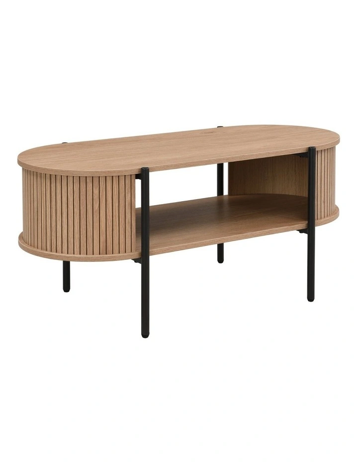 Mia Coffee Table Oval Oak and Black image 1