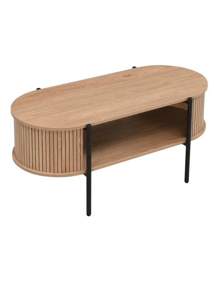 Mia Coffee Table Oval Oak and Black image 3