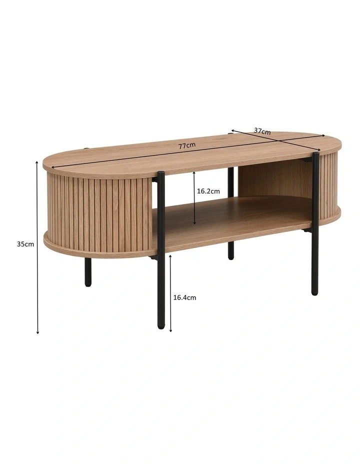 Mia Coffee Table Oval Oak and Black image 7