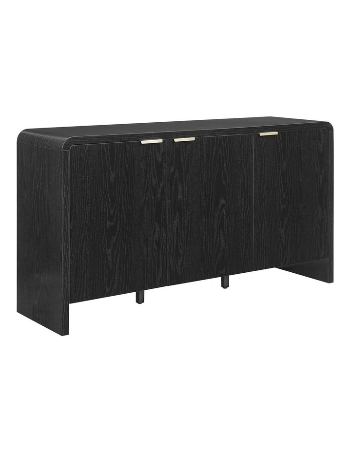 Jhoanna Buffet Sideboard Cabinet 3 Doors Black image 1