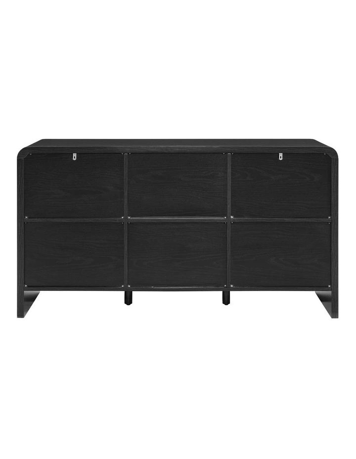 Jhoanna Buffet Sideboard Cabinet 3 Doors Black image 4