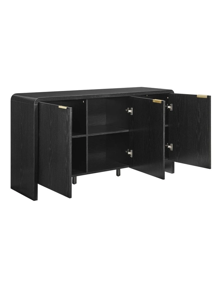 Jhoanna Buffet Sideboard Cabinet 3 Doors Black image 5