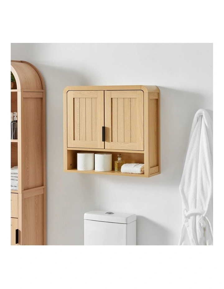 Roy Wall Mount Hanging Cabinet 2 Doors Oak image 3