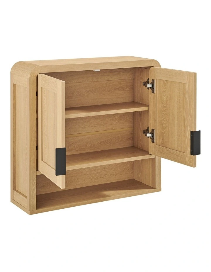 Roy Wall Mount Hanging Cabinet 2 Doors Oak image 5