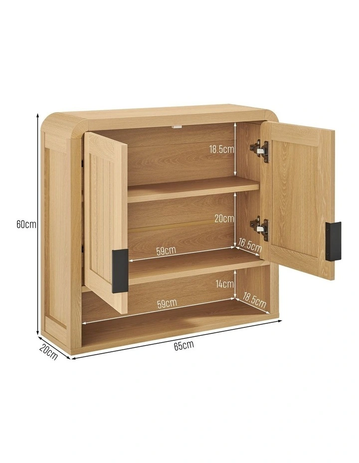 Roy Wall Mount Hanging Cabinet 2 Doors Oak image 7