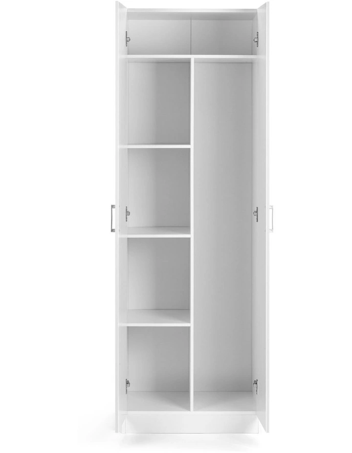 Ivy Broom Cupboard Pantry Storage Cabinet 2 Door 5 Tier Shelf Multipurpose White image 4