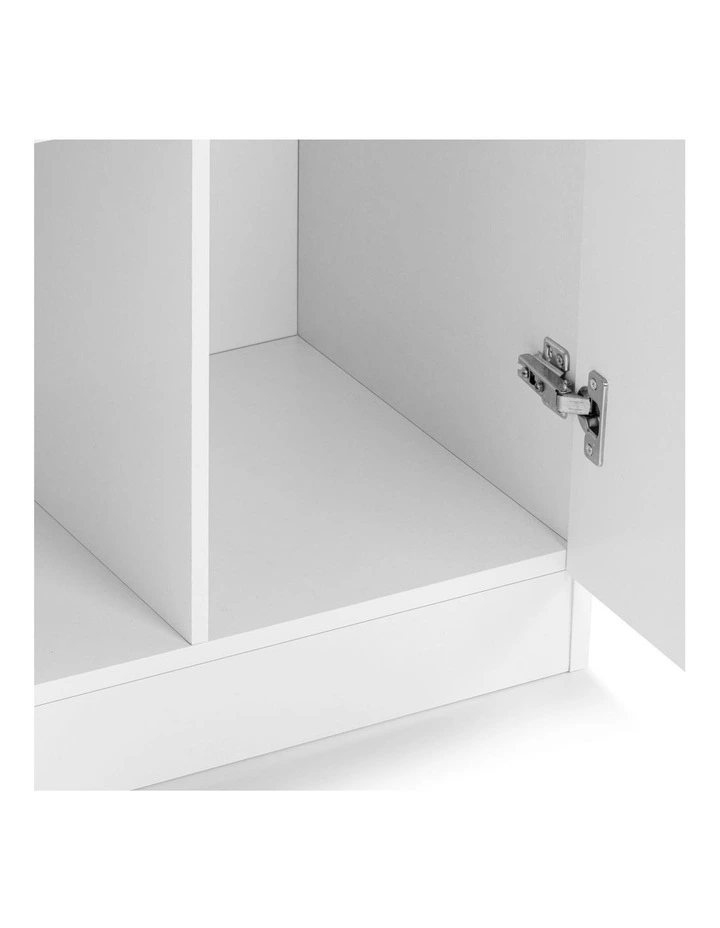 Ivy Broom Cupboard Pantry Storage Cabinet 2 Door 5 Tier Shelf Multipurpose White image 6