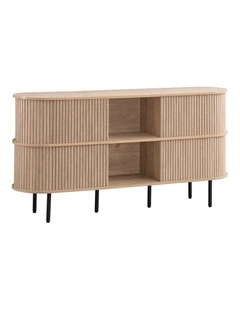 Shane Buffet Storage Shelving Unit 4 Doors Oak