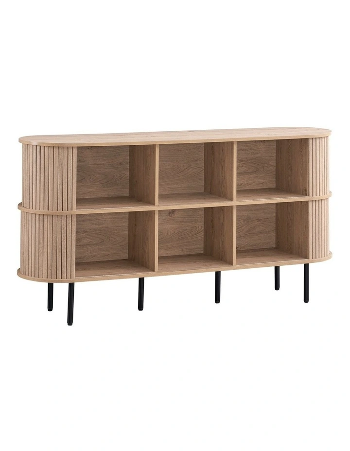 Shane Buffet Storage Shelving Unit 4 Doors Oak image 4