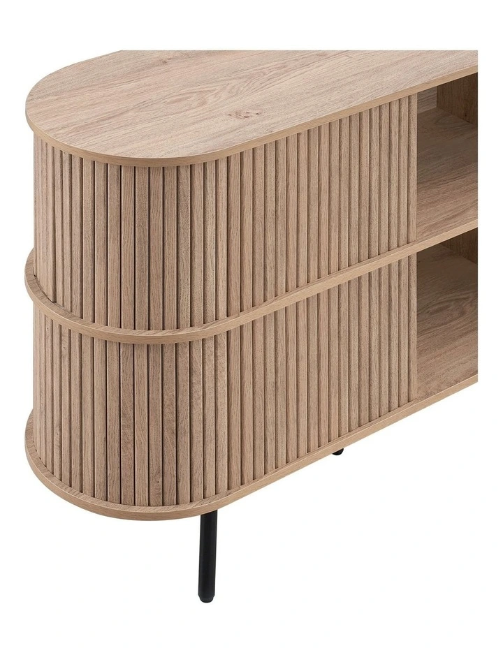 Shane Buffet Storage Shelving Unit 4 Doors Oak image 5