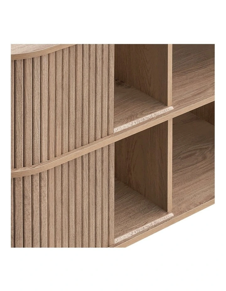Shane Buffet Storage Shelving Unit 4 Doors Oak image 6