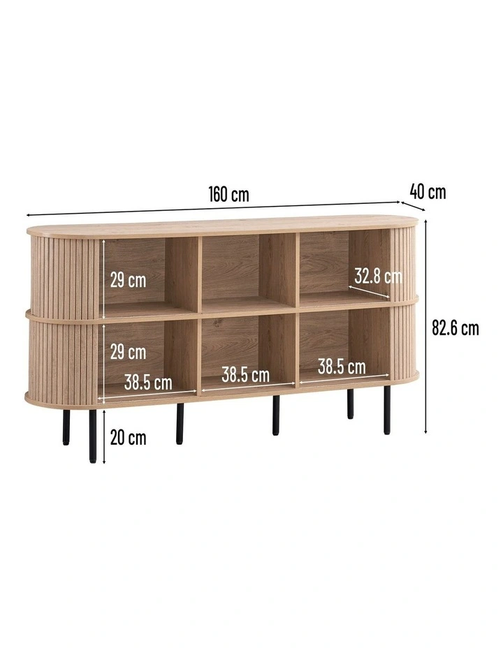 Shane Buffet Storage Shelving Unit 4 Doors Oak image 7