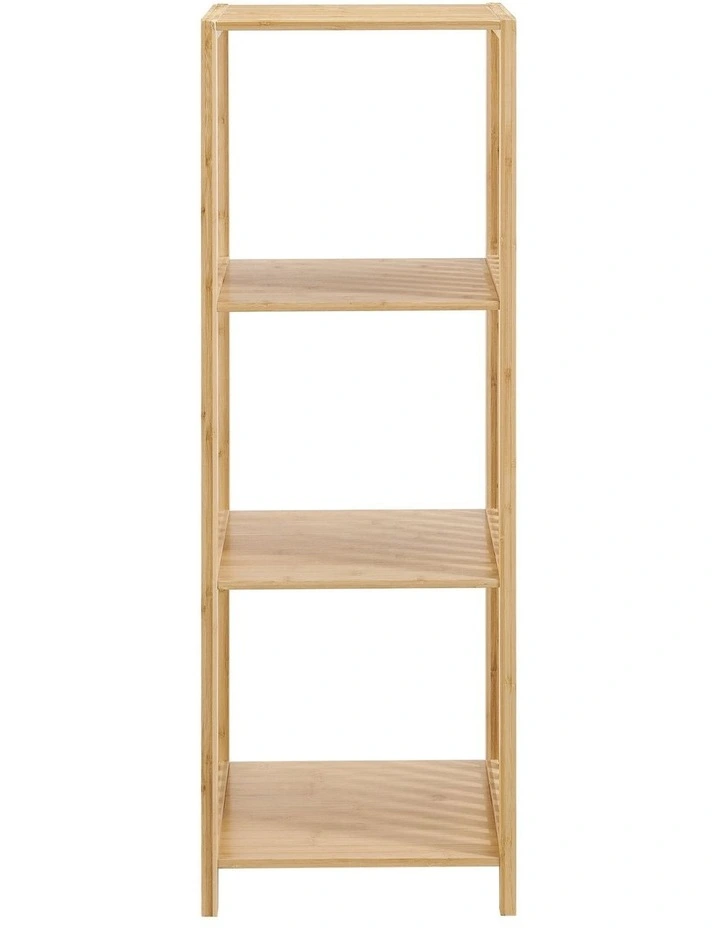 Nicolette Open Shelf Bookshelf Display Unit 3 Tier Bamboo image 4