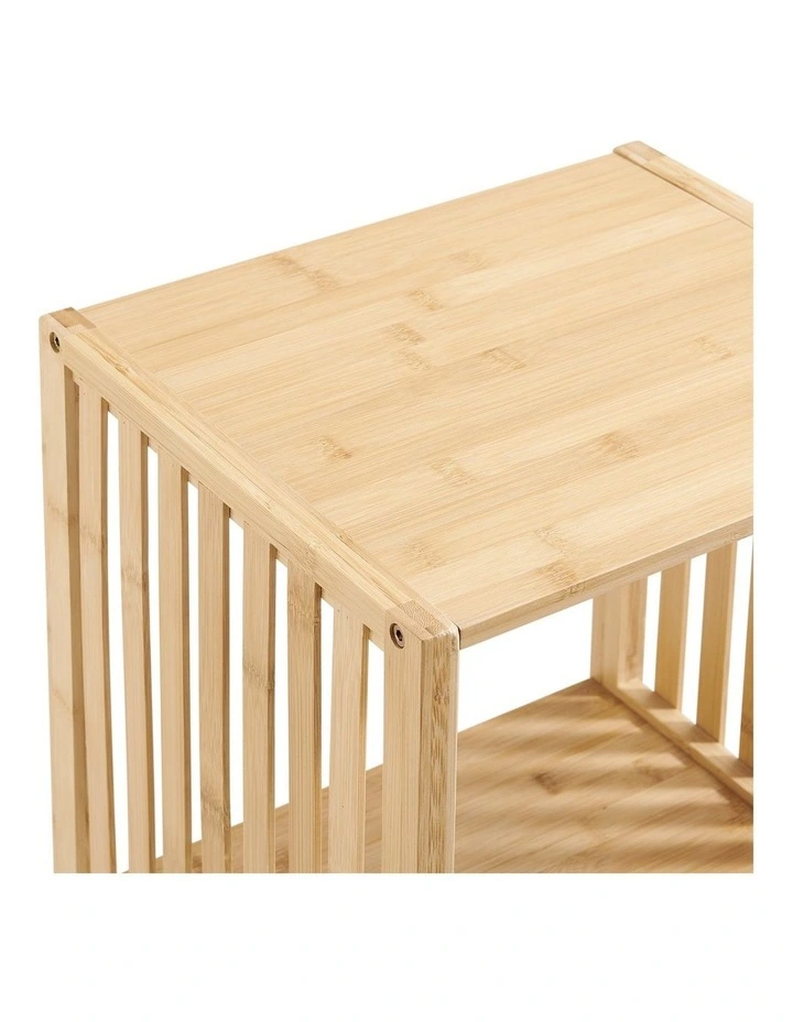Nicolette Open Shelf Bookshelf Display Unit 3 Tier Bamboo image 5