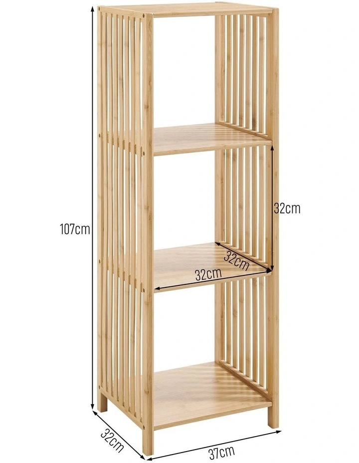 Nicolette Open Shelf Bookshelf Display Unit 3 Tier Bamboo image 7