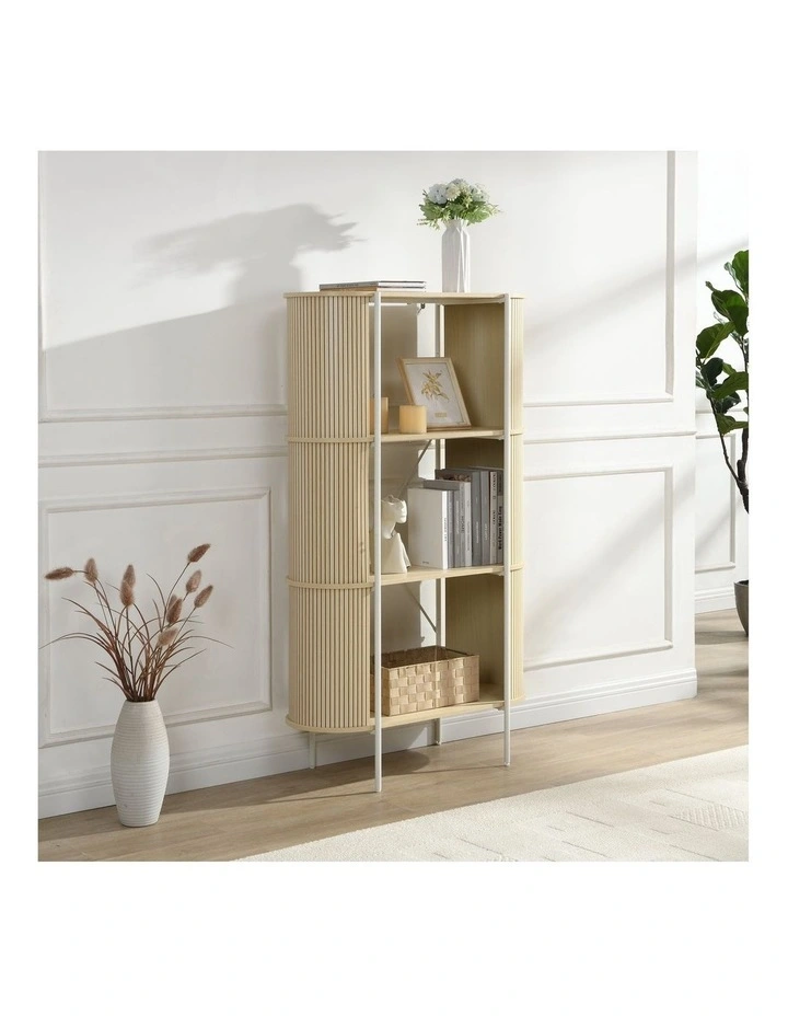 Mia Bookcase Open Shelving 3 Tier Light Oak and White image 3