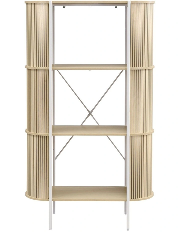 Mia Bookcase Open Shelving 3 Tier Light Oak and White image 4