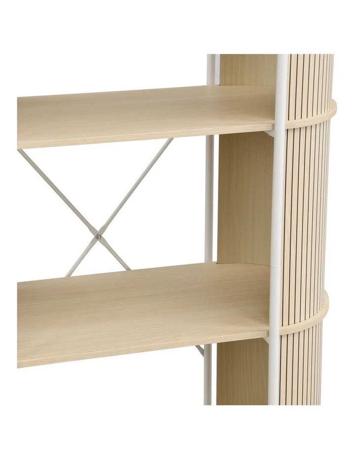 Mia Bookcase Open Shelving 3 Tier Light Oak and White image 5