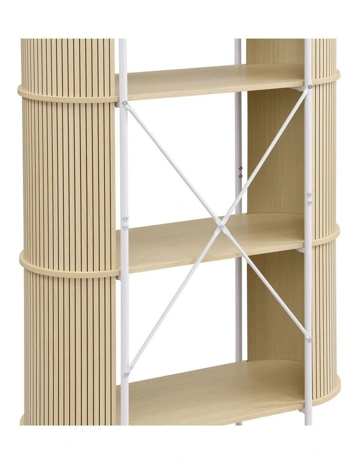 Mia Bookcase Open Shelving 3 Tier Light Oak and White image 6