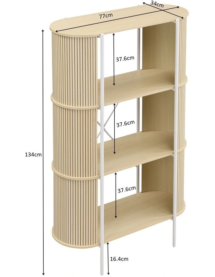 Mia Bookcase Open Shelving 3 Tier Light Oak and White image 7