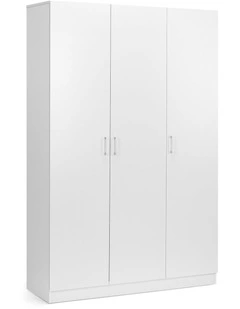 Ivy Pantry Cupboard Storage Cabinet 3 Door 5 Tier Shelf Multipurpose White