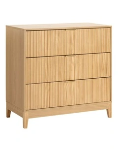 Adoria Chest 3 Drawer Storage Lowboy Dresser Oak