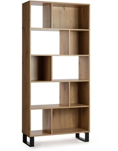 Caleb Bookshelf Display Cabinet 5 Tier Industrial Bookcase Storage Display Shelf and Black