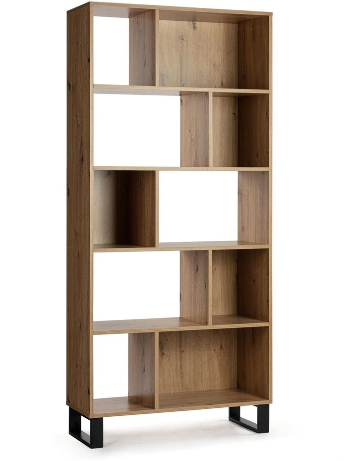 Caleb Bookshelf Display Cabinet 5 Tier Industrial Bookcase Storage Display Shelf and Black image 1