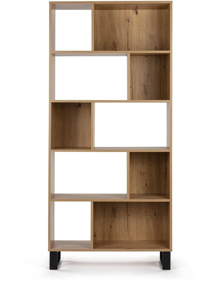 Caleb Bookshelf Display Cabinet 5 Tier Industrial Bookcase Storage Display Shelf and Black image 4