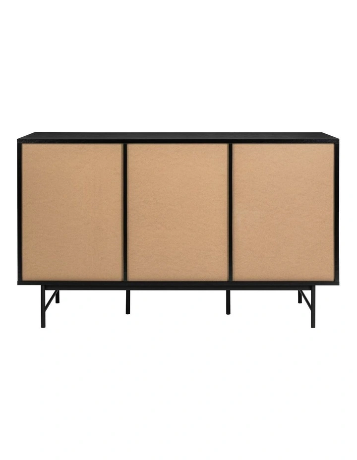 Verona Buffet Credenza Sideboard Cabinet 2 Doors 3 Drawers Black image 4