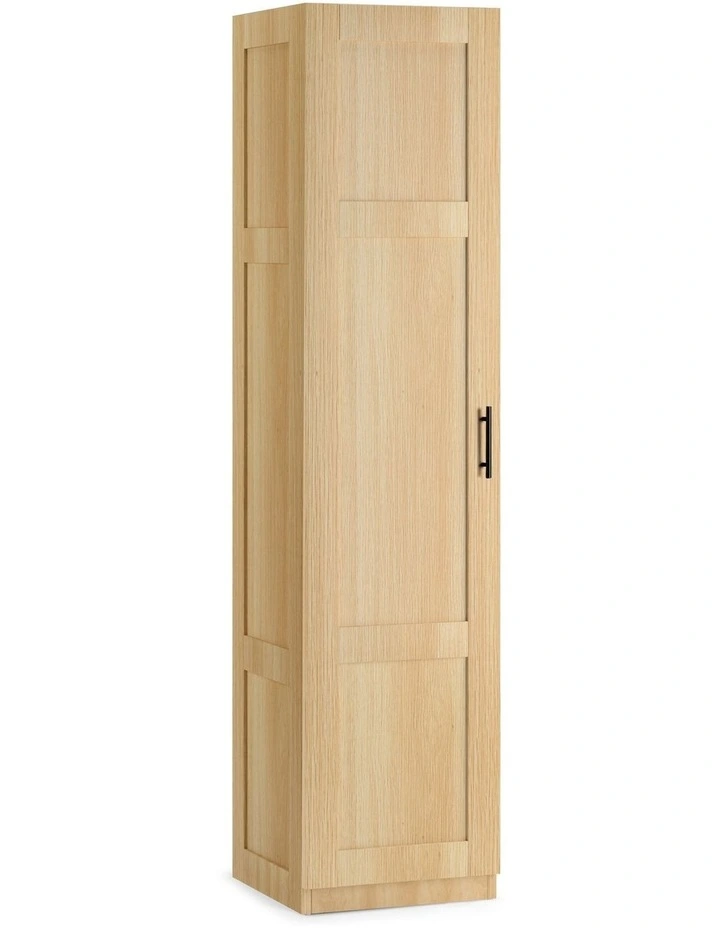 Casey Pantry Cupboard Tall Storage Cabinet 1 Door 5 Levels Oak image 1