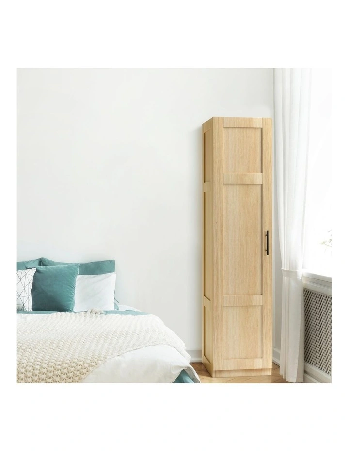 Casey Pantry Cupboard Tall Storage Cabinet 1 Door 5 Levels Oak image 3