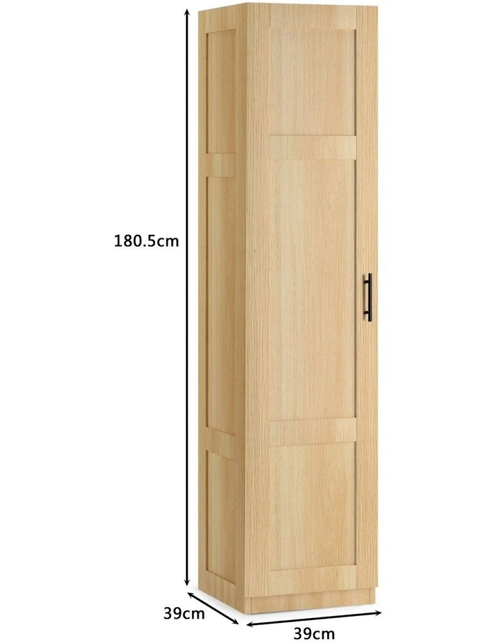 Casey Pantry Cupboard Tall Storage Cabinet 1 Door 5 Levels Oak image 6