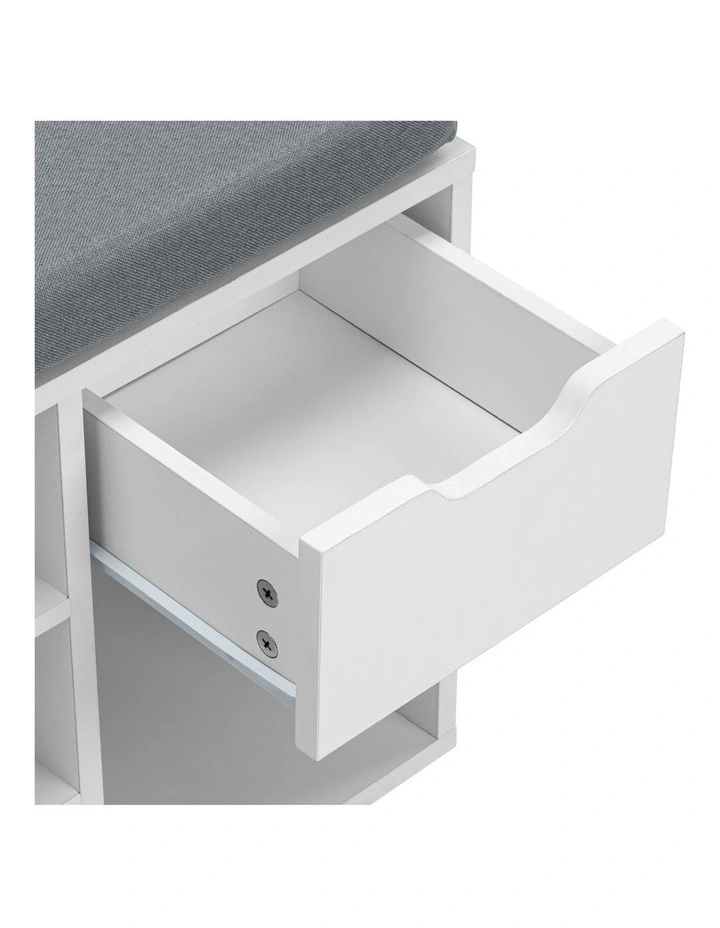 Colton Shoe Cabinet Seat Bench 1 Drawer White image 5