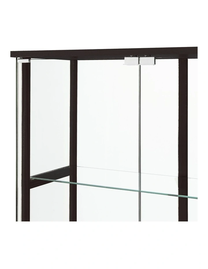 East Glass Display 4 Tier Cabinet Trophy Display Storage Shelf 2 Door Black image 5