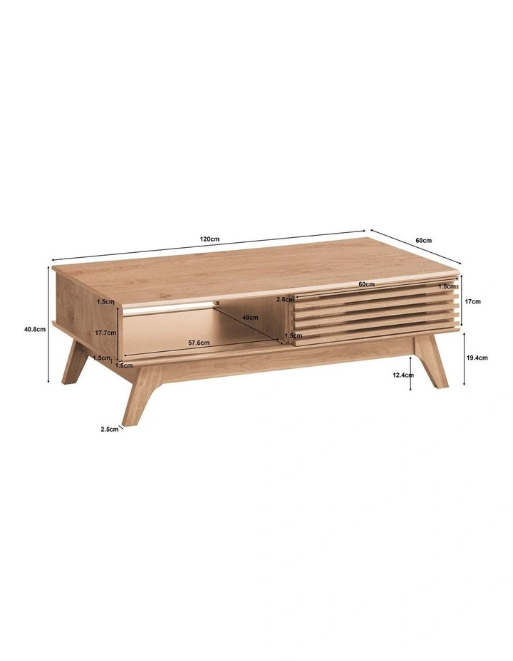 Clancy Coffee Table 2 Doors Oak image 4