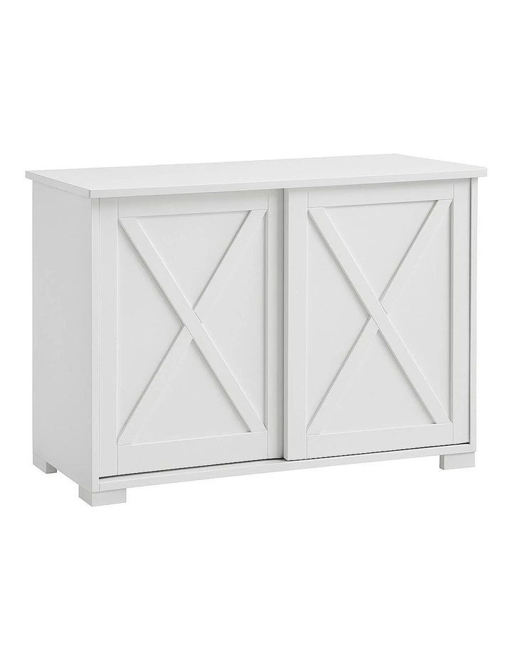 Melina Sideboard Cabinet 2 Sliding Doors White image 1