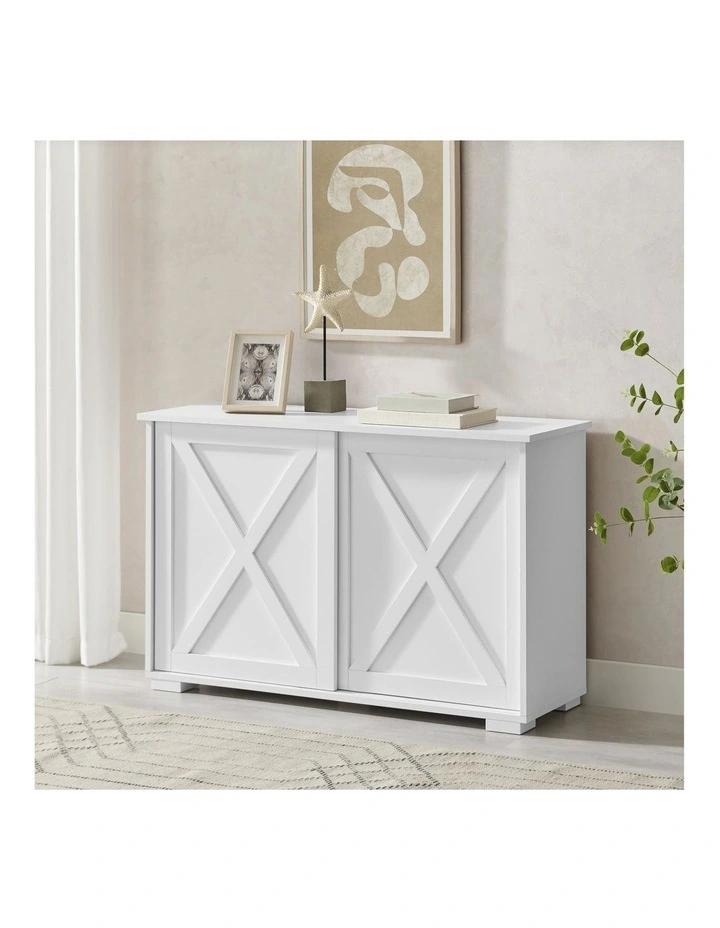 Melina Sideboard Cabinet 2 Sliding Doors White image 3