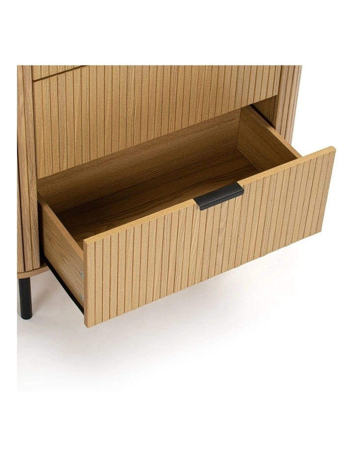 Kayla Tallboy Dresser Chest 4 Drawers Oak image 5