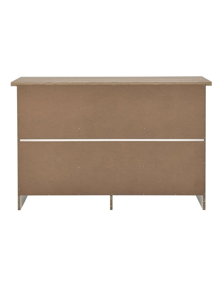 Hampton Buffet Sideboard 2 Doors 3 Drawers Storage Cupboard Cabinet White and Oak image 4