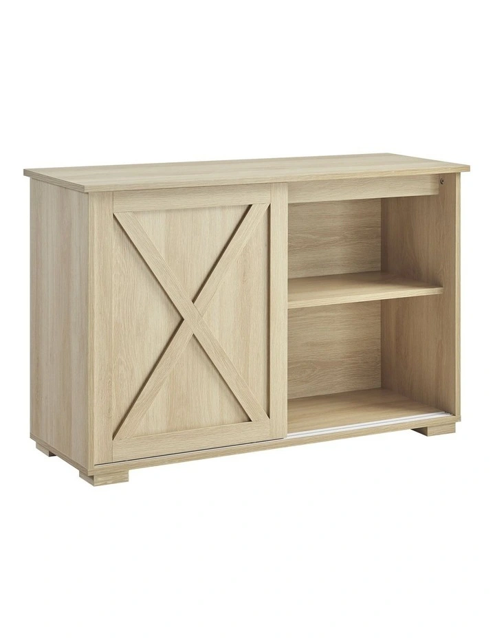 Melina Sideboard Cabinet 2 Sliding Doors Oak image 5