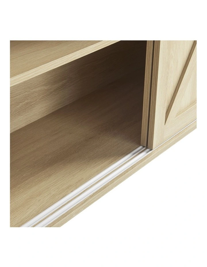 Melina Sideboard Cabinet 2 Sliding Doors Oak image 6