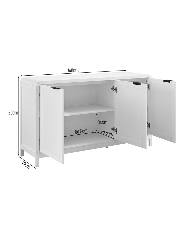 Roy Buffet Sideboard Cabinet 3 Doors White image 7