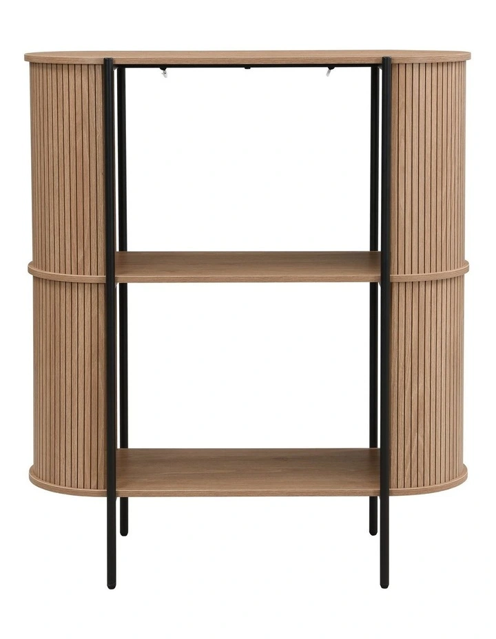 Mia Bookcase Open Shelving 2 Tier Oak and Black image 4