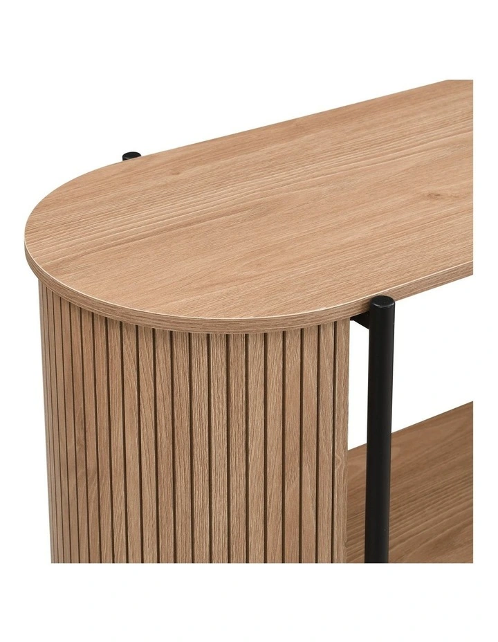 Mia Bookcase Open Shelving 2 Tier Oak and Black image 5