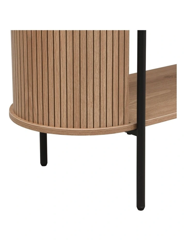 Mia Bookcase Open Shelving 2 Tier Oak and Black image 6