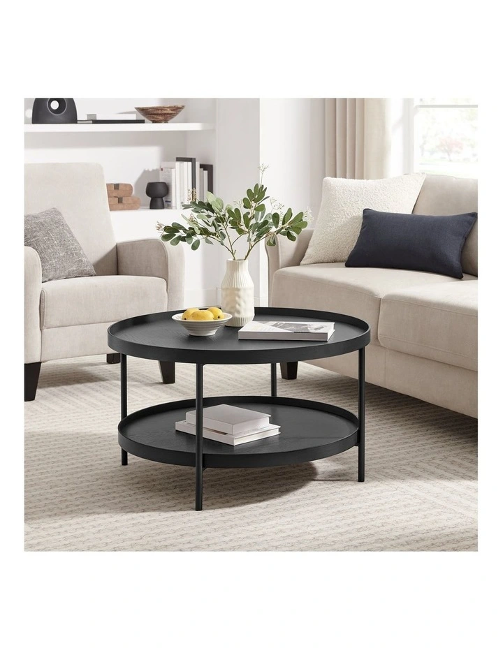 Sally Coffee Table Round 80cm Black image 2