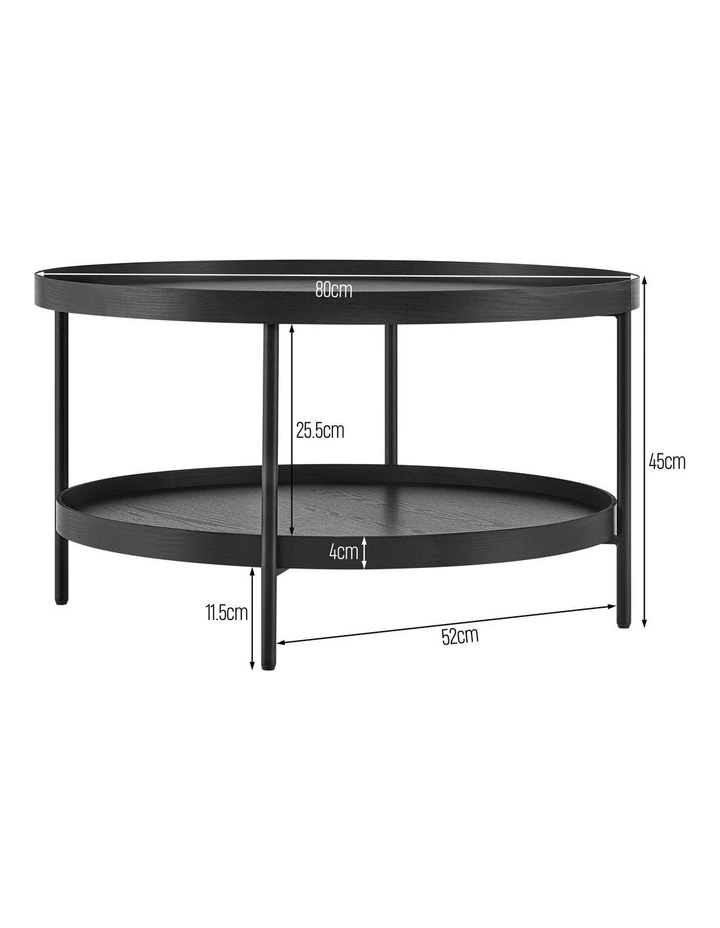 Sally Coffee Table Round 80cm Black image 7