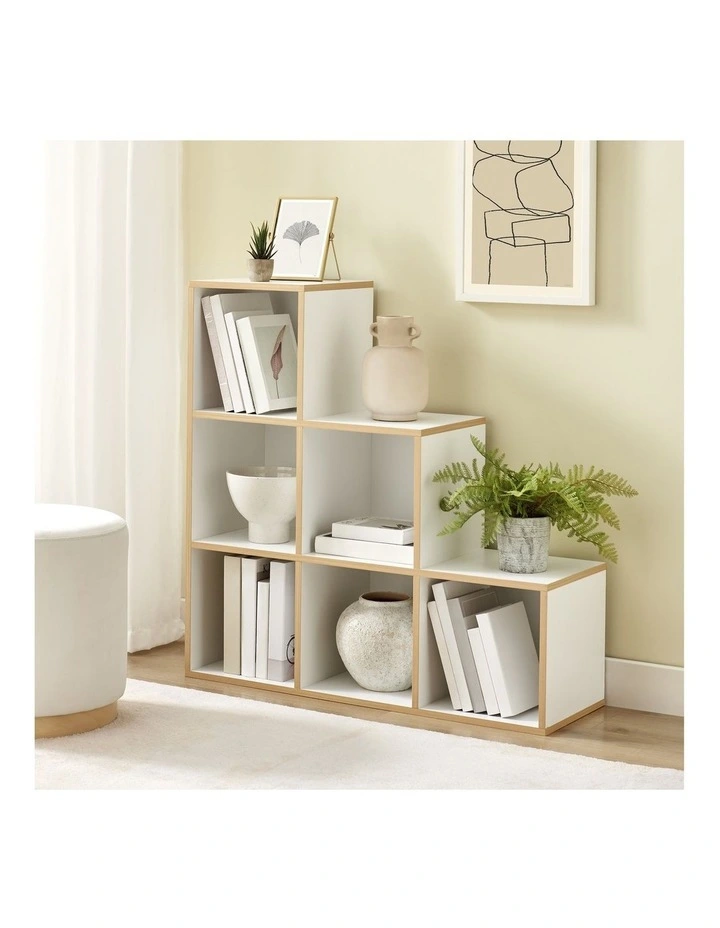 Janet Stepped Display Unit Shelving 90W x 90H White image 3
